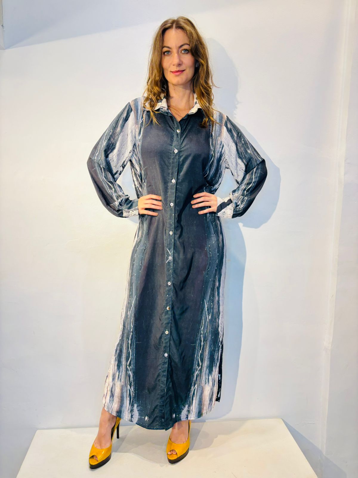 Alessa Long Pocket Maxi Dress Svart Munstur
