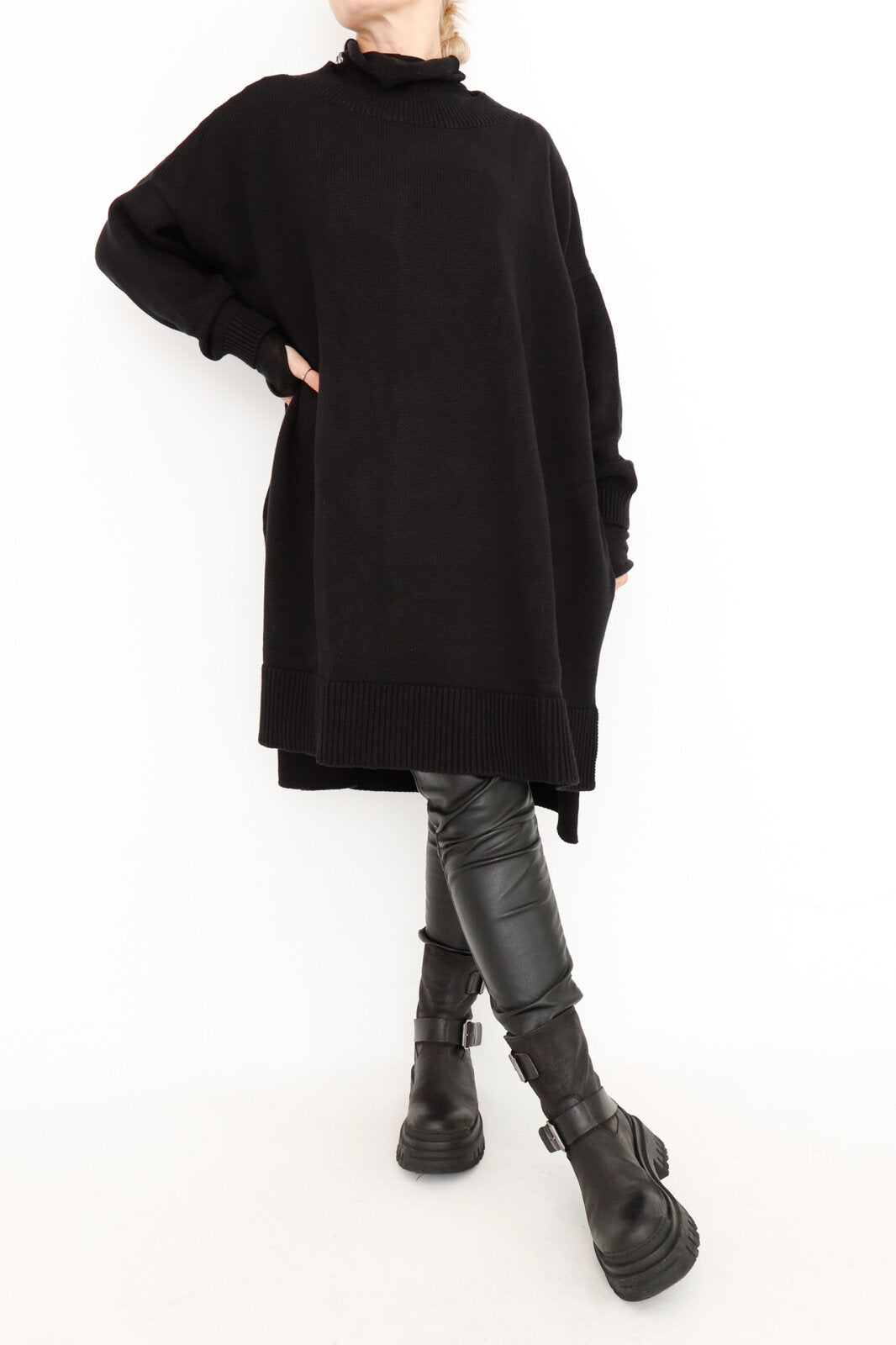 Sort Aarhus Andrea Prjónapeysa Svört