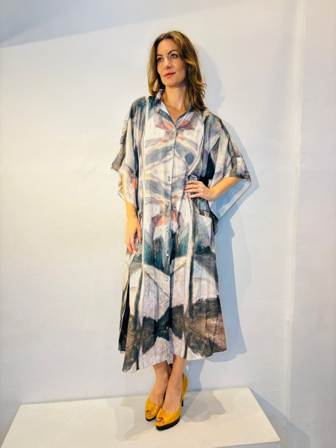Alessa Long Short Roll Wing Dress Grár