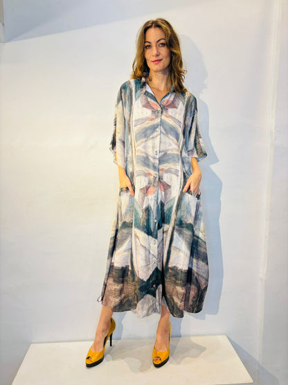 Alessa Long Short Roll Wing Dress Grár