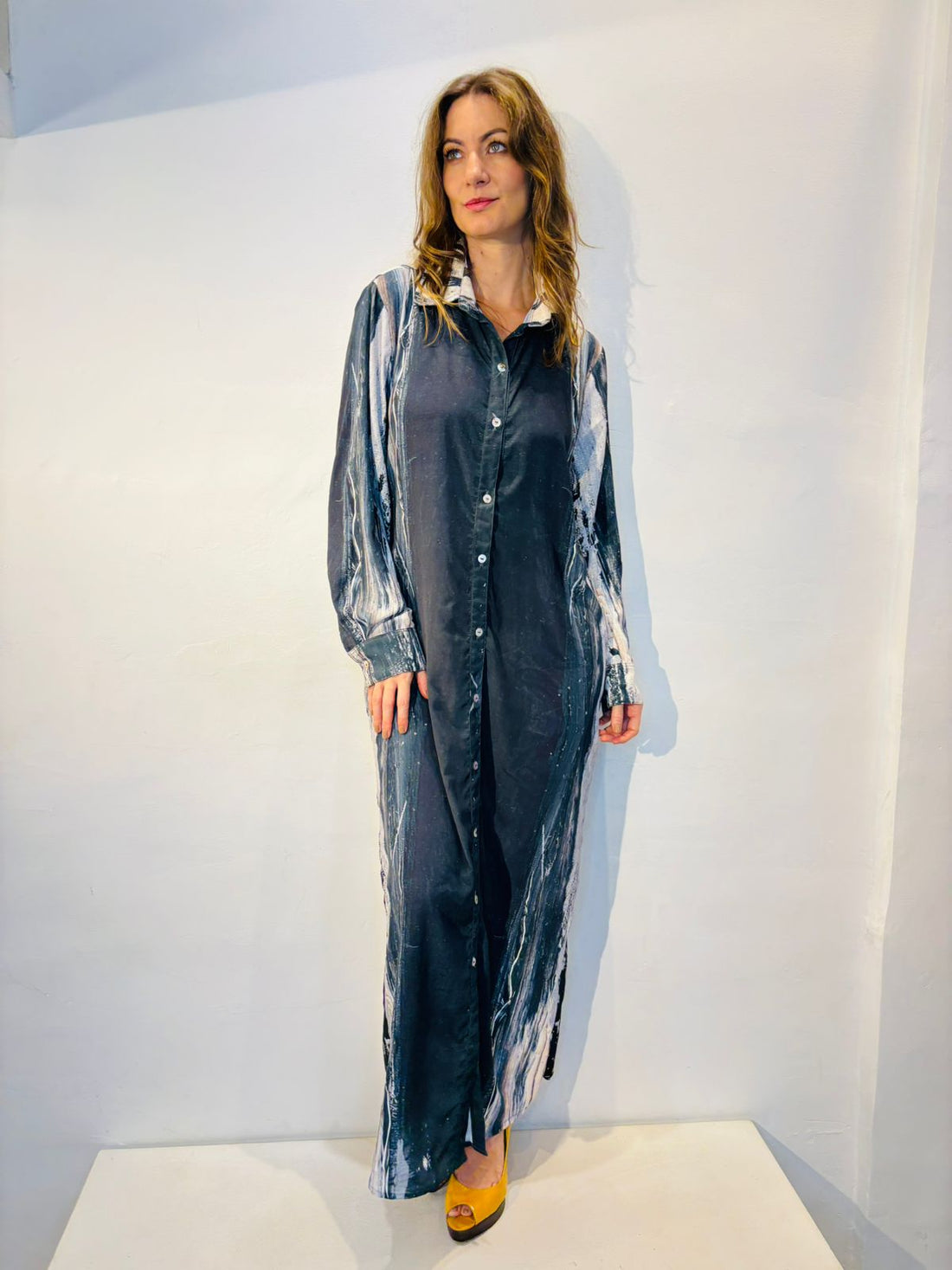 Alessa Long Pocket Maxi Dress Svart Munstur
