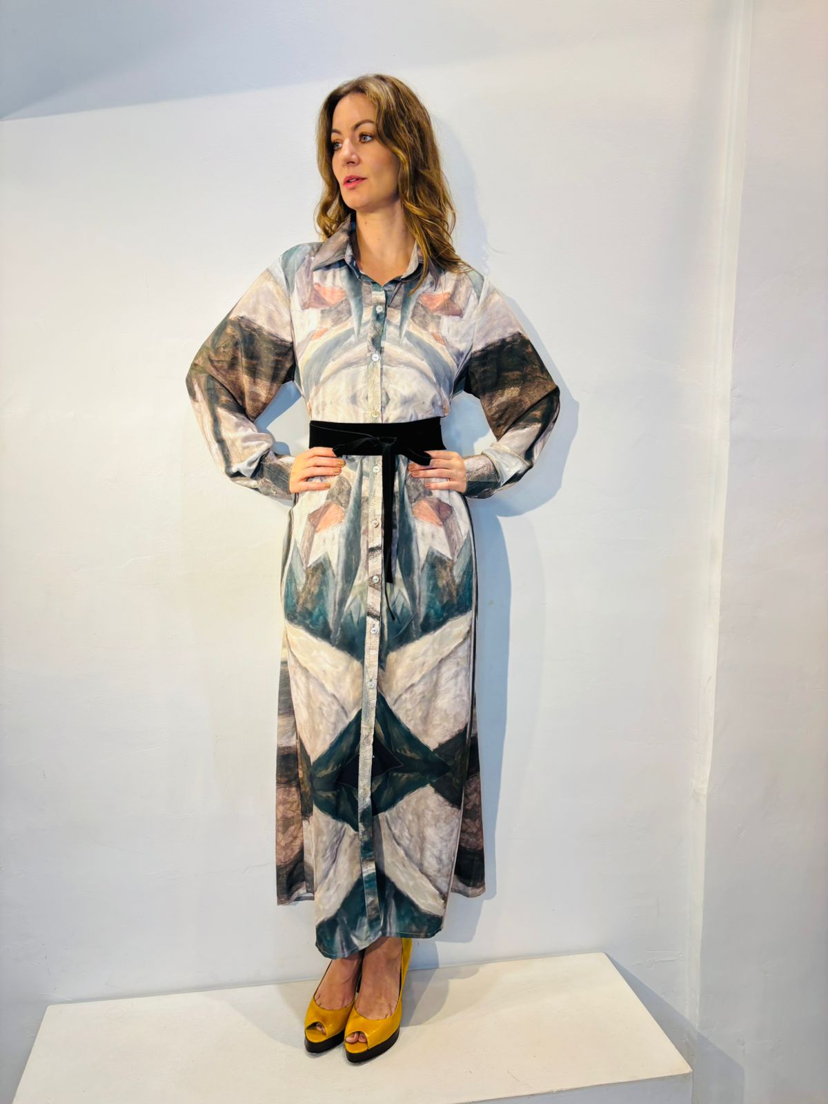 Alessa Long Pocket Maxi Dress Gris