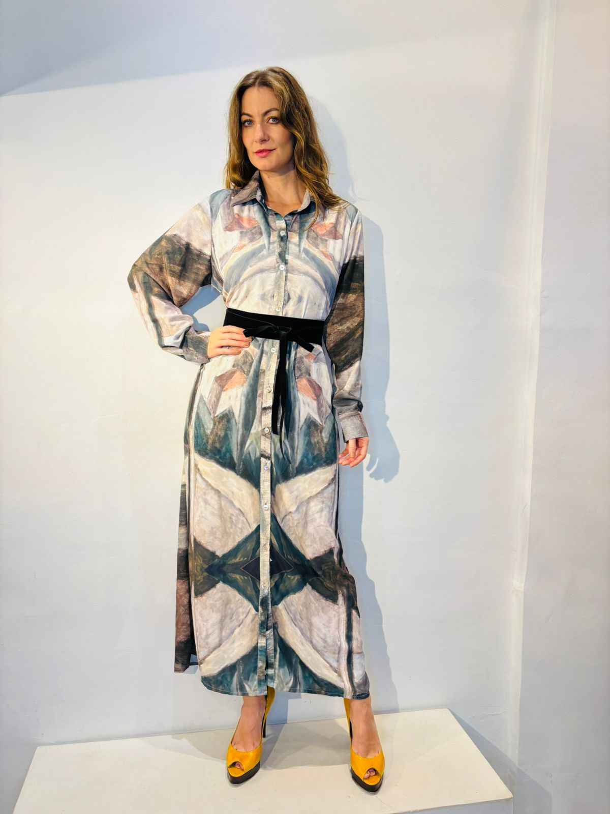 Alessa Long Pocket Maxi Dress Gris