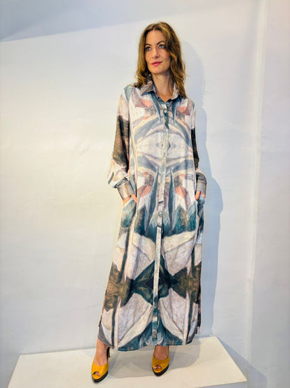 Alessa Long Pocket Maxi Dress Gris