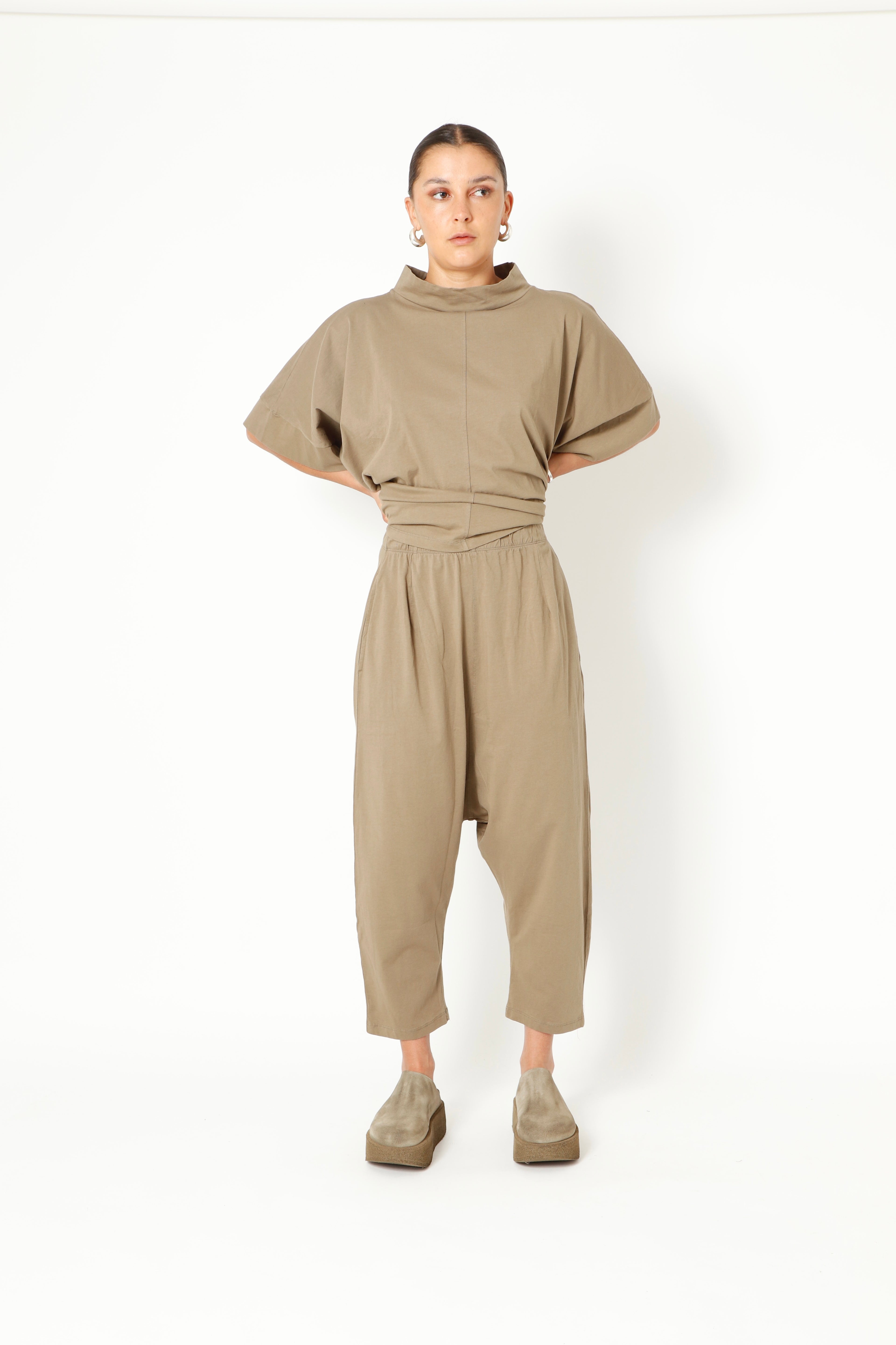 Sort Aarhus Baggy Buxur 1135 Stone