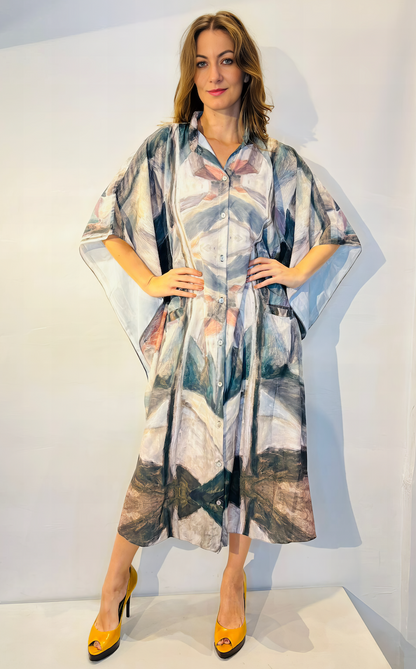 Alessa Long Short Roll Wing Dress Grár