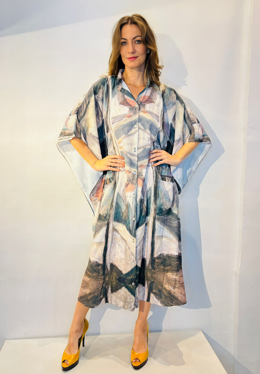 Alessa Long Pocket Maxi Dress Gris