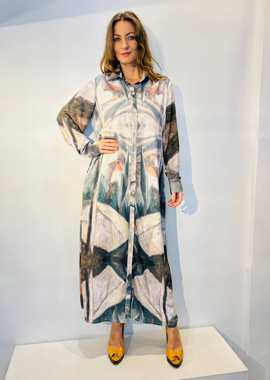 Alessa Long Pocket Maxi Dress Gris